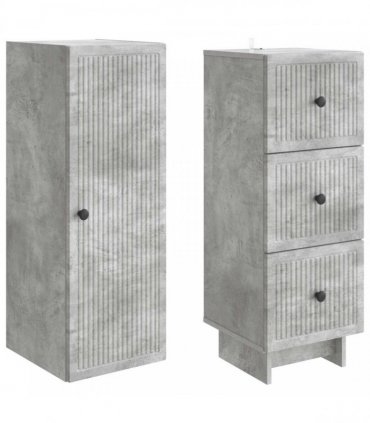 vidaXL Cabinet Set 2 pcs 33 x 34.5 x 90 cm Engineered Wood — Colour: Concrete grey