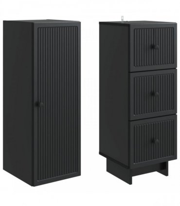 vidaXL Cabinet Set 2 pcs 33 x 34.5 x 90 cm Engineered Wood — Colour: Black