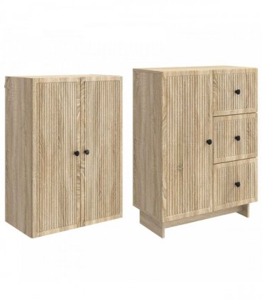 vidaXL Cabinet Set 2 pcs 66 x 34.5 x 90 cm Engineered Wood — Colour: Sonoma oak — V0672185079
