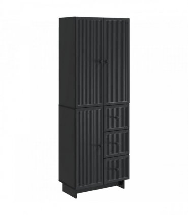 vidaXL Cabinet Set 2 pcs 66 x 34.5 x 90 cm Engineered Wood — Colour: Black — V0672185080