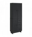vidaXL Cabinet Set 2 pcs 66 x 34.5 x 90 cm Engineered Wood — Colour: Black — V0672185080