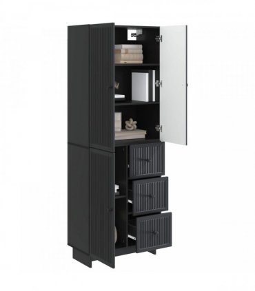 vidaXL Cabinet Set 2 pcs 66 x 34.5 x 90 cm Engineered Wood — Colour: Black — V0672185080