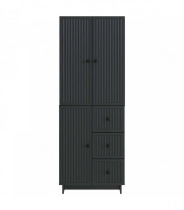 vidaXL Cabinet Set 2 pcs 66 x 34.5 x 90 cm Engineered Wood — Colour: Black — V0672185080
