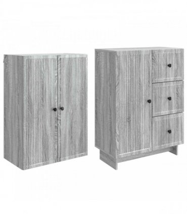 vidaXL Cabinet Set 2 pcs 66 x 34.5 x 90 cm Engineered Wood — Colour: Grey sonoma — V0672185081