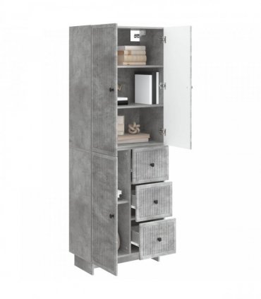 vidaXL Cabinet Set 2 pcs 66 x 34.5 x 90 cm Engineered Wood — Colour: Concrete grey
