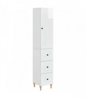 vidaXL Cabinet Set 2 pcs 33 x 34.5 x 90 cm Engineered Wood — Colour: High gloss white — V0672185119