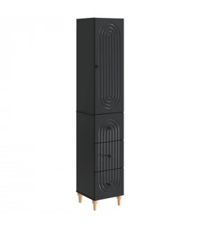 vidaXL Cabinet Set 2 pcs 33 x 34.5 x 90 cm Engineered Wood — Colour: Black — V0672185122