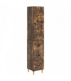 vidaXL Cabinet Set 2 pcs 33 x 34.5 x 90 cm Engineered Wood — Colour: Smoked oak — V0672185123
