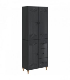 vidaXL Cabinet Set 2 pcs 66 x 34.5 x 90 cm Engineered Wood — Colour: Black — V0672185129