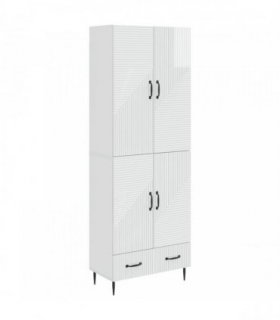 vidaXL Cabinet Set 2 pcs 66 x 34.5 x 95 cm Engineered Wood — Colour: High gloss white — V0672185200
