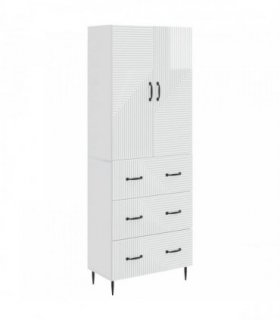 vidaXL Cabinet Set 2 pcs High Gloss White 66 x 34.5 x 90 cm — V0672185225