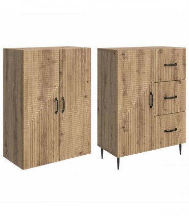 vidaXL Cabinet Set 2 pcs Artisan Oak 66 x 34.5 x 89.5 cm