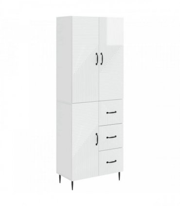 vidaXL Cabinet Set 2 pcs High Gloss White 66 x 34.5 x 89.5 cm