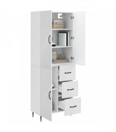 vidaXL Cabinet Set 2 pcs High Gloss White 66 x 34.5 x 89.5 cm