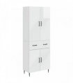vidaXL Cabinet Set 2 pcs High Gloss White 66 x 34.5 x 89.5 cm — V0672185250