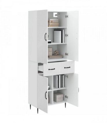 vidaXL Cabinet Set 2 pcs High Gloss White 66 x 34.5 x 89.5 cm — V0672185250