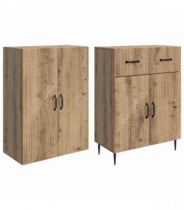 vidaXL Cabinet Set 2 pcs Artisan Oak 66 x 34.5 x 89.5 cm — V0672185252