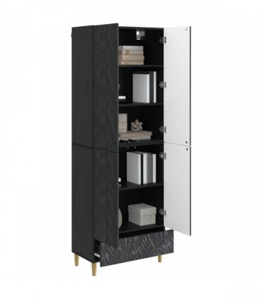 vidaXL Cabinet Set 2 pcs Black Engineered Wood