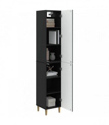 vidaXL Cabinet Set 2 pcs Black Engineered Wood — V0672185268