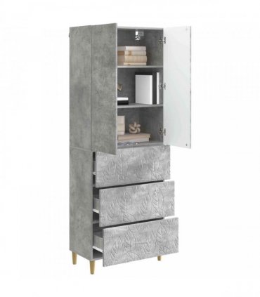 vidaXL Cabinet Set 2 pcs Concrete Grey 66 x 34.5 x 90 cm — V0672185277