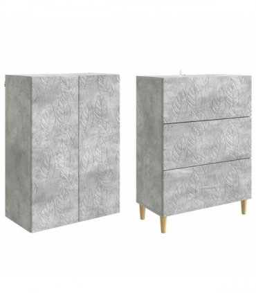 vidaXL Cabinet Set 2 pcs Concrete Grey 66 x 34.5 x 90 cm — V0672185277