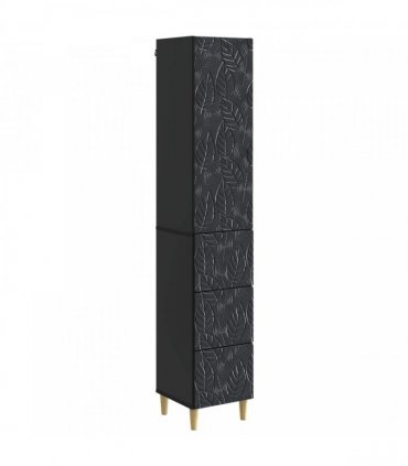 vidaXL Cabinet Set 2 pcs Black 33 x 34.5 x 90 cm Engineered Wood