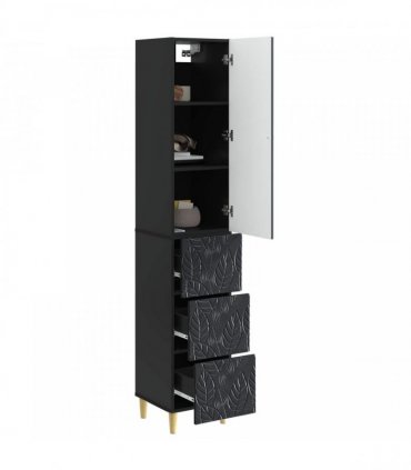 vidaXL Cabinet Set 2 pcs Black 33 x 34.5 x 90 cm Engineered Wood