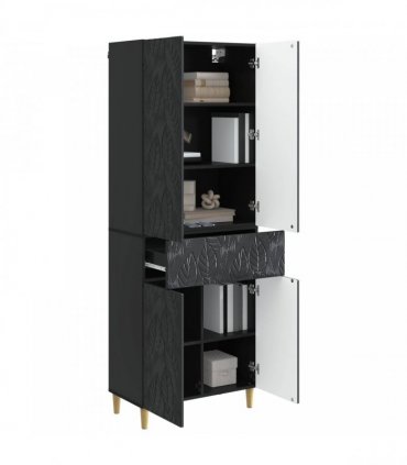 vidaXL Cabinet Set 2 pcs Black Engineered Wood — V0672185298