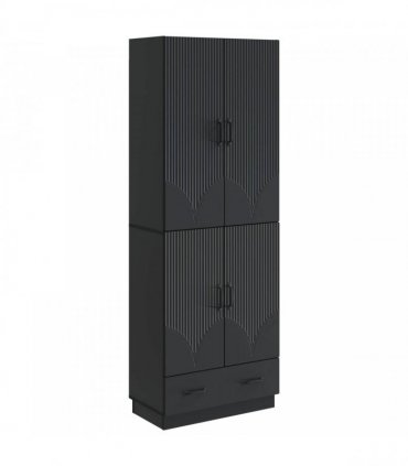 vidaXL Cabinet Set 2 pcs Black Engineered Wood — V0672185305