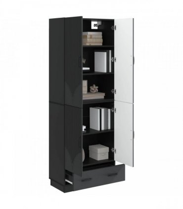 vidaXL Cabinet Set 2 pcs Black Engineered Wood — V0672185305