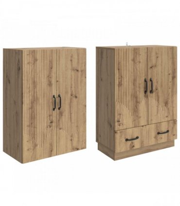 vidaXL Cabinet Set 2 pcs Artisan Oak Engineered Wood