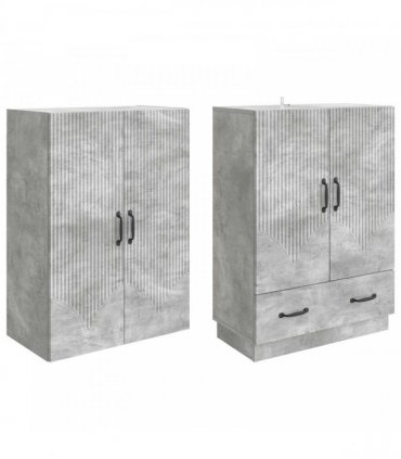 vidaXL Cabinet Set 2 pcs Engineered Wood — Colour: Concrete grey — V0672185310