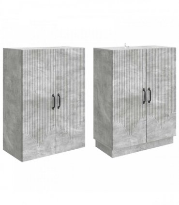 vidaXL Cabinet Set 2 pcs Concrete Grey Engineered Wood — V0672185312