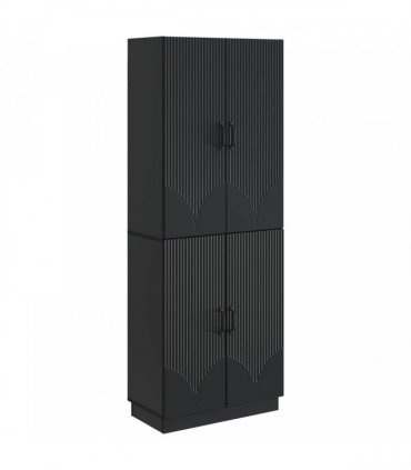 vidaXL Cabinet Set 2 pcs Black Engineered Wood — V0672185315