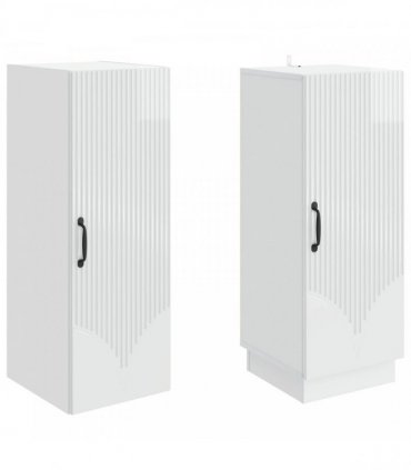 vidaXL Cabinet Set 2 pcs High Gloss White Engineered Wood