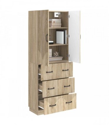 vidaXL Cabinet Set 2 pcs Sonoma Oak 66 x 34.5 x 87 cm Engineered Wood