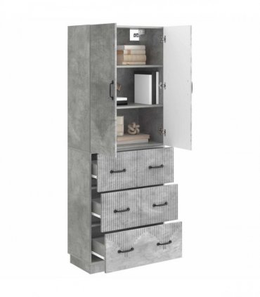 vidaXL Cabinet Set 2 pcs Concrete Grey 66 x 34.5 x 87 cm