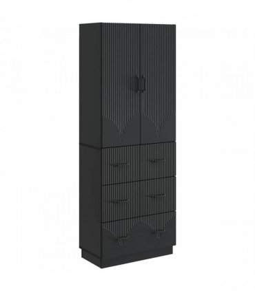 vidaXL Cabinet Set 2 pcs Black 66 x 34.5 x 87 cm Engineered Wood