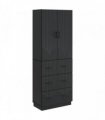 vidaXL Cabinet Set 2 pcs Black 66 x 34.5 x 87 cm Engineered Wood