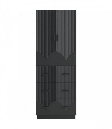 vidaXL Cabinet Set 2 pcs Black 66 x 34.5 x 87 cm Engineered Wood