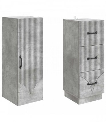 vidaXL Cabinet Set 2 pcs Concrete Grey 33 x 34.5 x 87 cm
