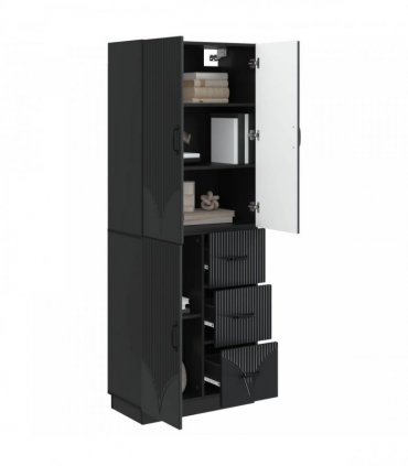 vidaXL Cabinet Set 2 pcs Black Engineered Wood — V0672185344