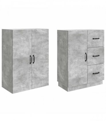 vidaXL Cabinet Set 2 pcs Concrete Grey Engineered Wood — V0672185348