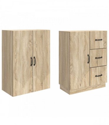 vidaXL Cabinet Set 2 pcs Sonoma Oak Engineered Wood — V0672185349