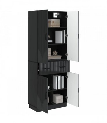 vidaXL Cabinet Set 2 pcs Black Engineered Wood — V0672185351