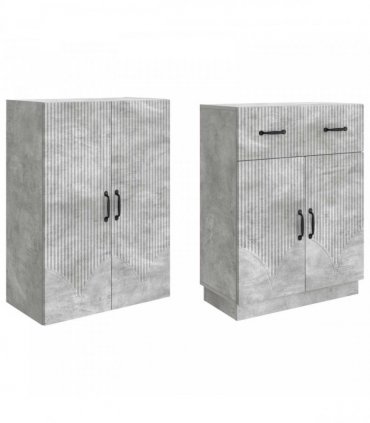vidaXL Cabinet Set 2 pcs Concrete Grey Engineered Wood — V0672185355