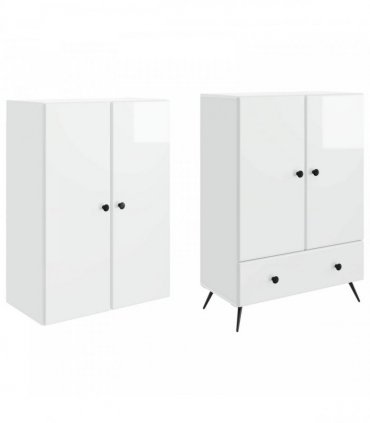 vidaXL Cabinet Set 2 pcs High Gloss White Engineered Wood — V0672185360