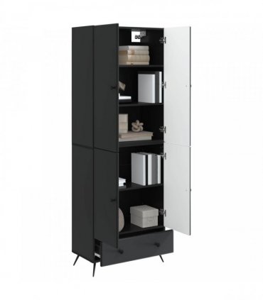 vidaXL Cabinet Set 2 pcs Black Engineered Wood — V0672185363