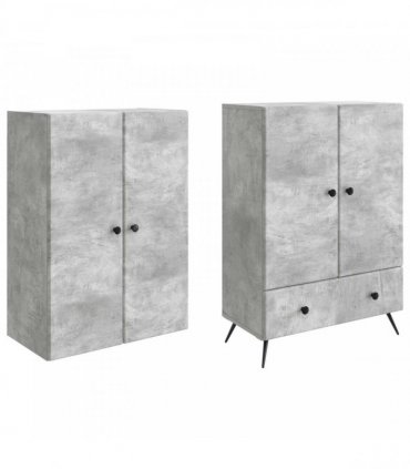 vidaXL Cabinet Set 2 pcs Engineered Wood — Colour: Concrete grey — V0672185364