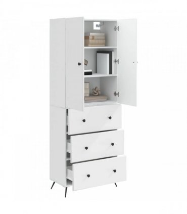 vidaXL Cabinet Set 2 pcs High Gloss White 66 x 34.5 x 90 cm — V0672185386